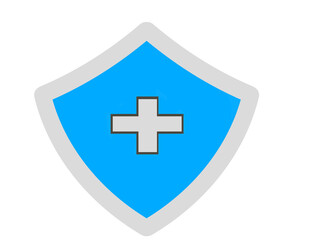 Obraz premium Blue shield antibacterial icon. Clean protection symbol. Suitable for hygiene campaign and soap packaging. Modern health safety design.