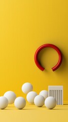 Minimalist Abstract Geometric Composition on Yellow Background abstract minimalist geometric shapes