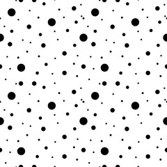 Abstract seamless pattern with monochrome balls. Polka dots ornament. Illustration of dots pattern for background abstract.