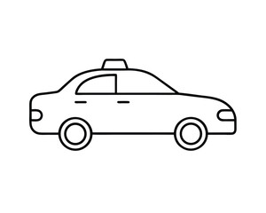 Fototapeta premium Minimalist outline illustration of a taxi or city cab in a clean modern vector design style