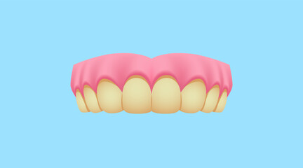 Upper teeth (Yellow) illustration vector design. Dental care concept.