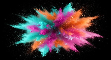 Vibrant Explosion of Color Powder, Abstract Artistic Burst