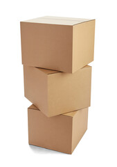 A cardboard box is open and empty. The box is brown and has a simple design. Concept of emptiness...