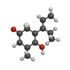 Three dimensional molecular model of a complex organic compound for scientific or medical research and development isolated on transparent background