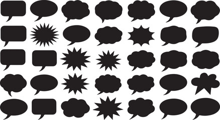 Black speech bubble collection. Set of speech bubble. Speech bubble comic