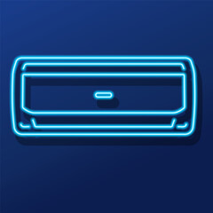 air conditioner neon sign, colorful modern design trends on black background. Vector illustration.