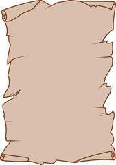 Old parchment scroll with torn edges vector illustration