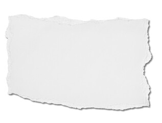 close up of  a ripped piece of note paper on white background