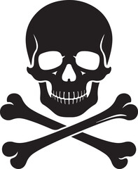 Crossbones and skull death flat vector icon for apps and games
