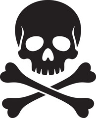 Crossbones and skull death flat vector icon for apps and games