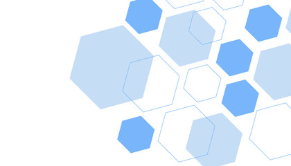 Abstract blue hexagon shape for frame illustration design