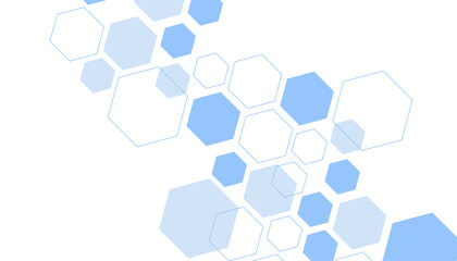 Abstract blue hexagon shape for frame illustration design