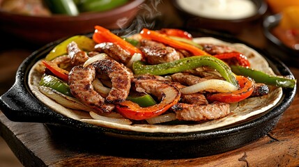 Fajita Dishes: A Sizzling Platter of Meat, Peppers, and Onions