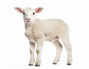 Fototapeta premium high definition pictures of fullbody little lamb on white isolated background
