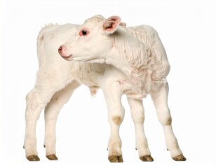 Fototapeta premium high definition pictures of calf on white isolated background