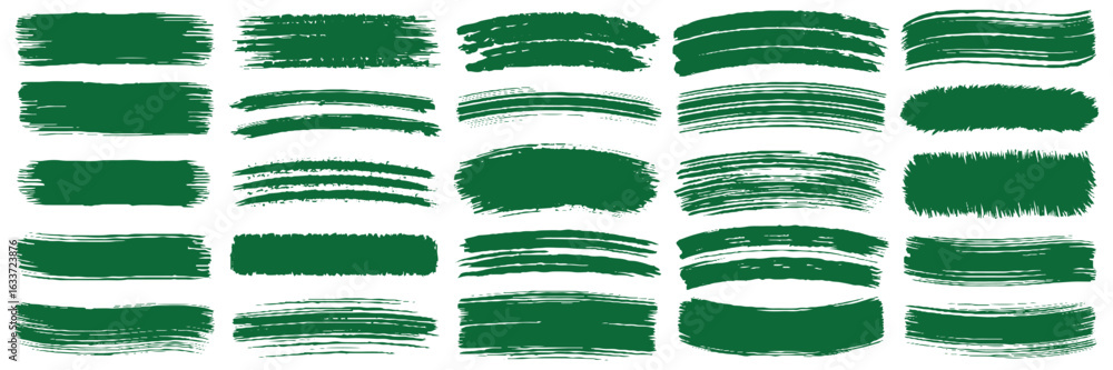 Fototapete set brushstroke designs in varying widths and styles, all rendered in colors. the strokes include so