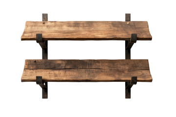 Rustic wooden bookshelf with open shelving, featuring sturdy metal brackets. This unique piece adds charm and character to any space, perfect for displaying books or decorative items
