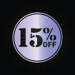 15% Off Discount Badge – Promotional Offer