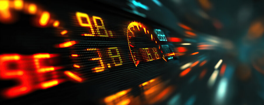 Speedometer display shows high speed and acceleration in a futuristic vehicle dashboard at night