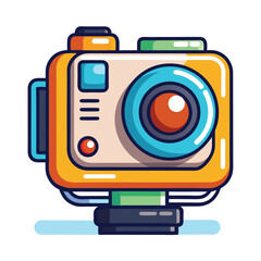 action camera vector image on white background