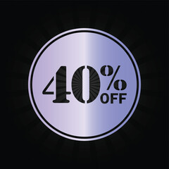 40% Off Discount Badge – Promotional Sale Offer