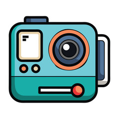 action camera vector image on white background