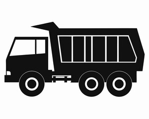 Dump Truck  icon,Dump Truck black silhouette vector illustration