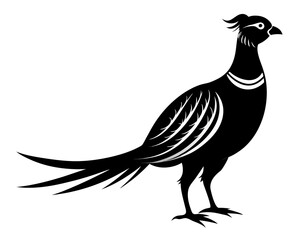 pheasant bird,pheasant black silhouette vector illustration