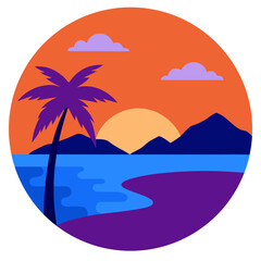 Obraz premium Tropical beach sunset view