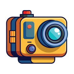 action camera vector image on white background