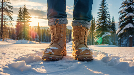 Winter adventures await with these snow boots, ready for outdoor explorations and snowy mountain trails