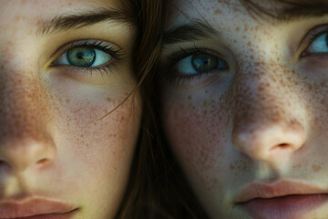 Close Up Portrait Of Girl And Boy Friends Showing Bonding And Connection Generative AI