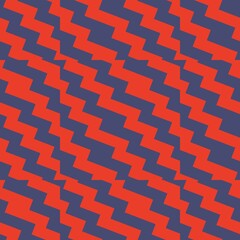 The design features thick, repeating diagonal lines in a vibrant orange-red and a muted navy blue, creating a high-energy and modern background or textile print.