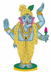 hand drawn digital art of lord ganesha