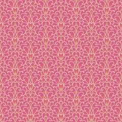 Ornamental Pink Elegant Seamless Pattern