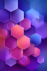 Obraz premium Abstract colorful gradient hexagonal design with modern geometric shapes
