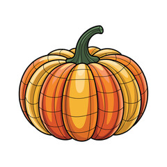 Hand-drawn orange pumpkin illustration in detailed sketch style for harvest and autumn theme vector illustration design