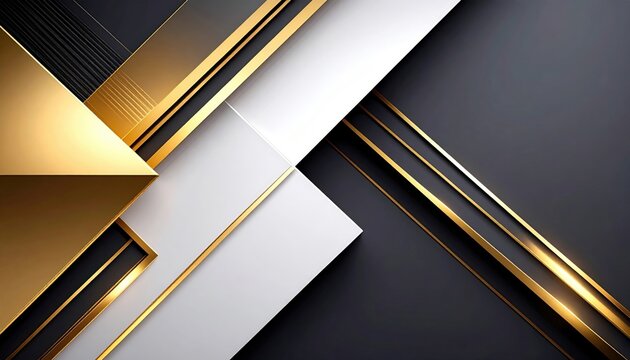 Dynamic golden and silver geometric design modern digital background graphic art abstract style minimalist approach creative aesthetic