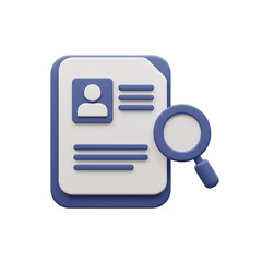 明るい3Dレンダリング 個人情報ファイルと拡大鏡