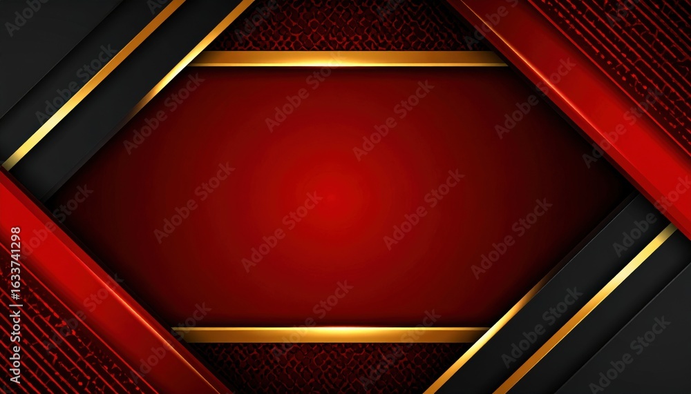 Poster dynamic red and gold abstract background for creative designs digital art modern style studio settin
