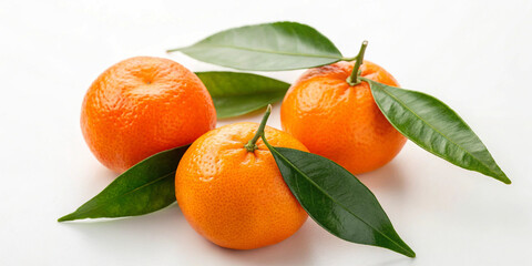 Fresh Tangerines with Green Leaves &ndash; Organic Citrus Fruit
