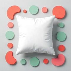 a blank pillow surrounded by color, mockup,Luxury home decor, created with generative ai