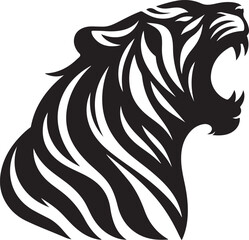 Obraz premium Stylized Tribal Tiger Head Vector Illustration on White Background