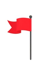 Red flag on a stick