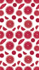 Red citrus fruit slices pattern