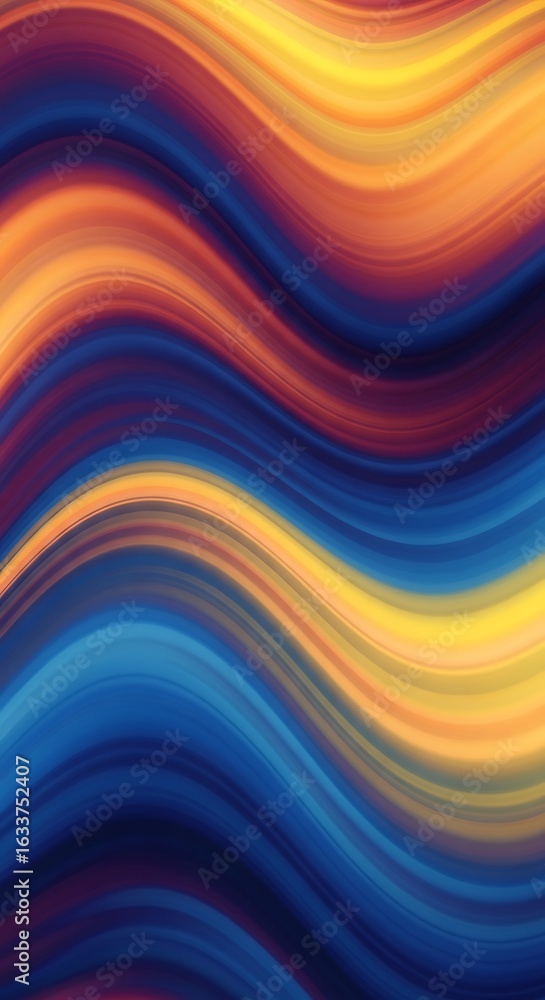 Aufkleber vibrant fluid art with swirling warm and cool colors creating a dynamic abstract design