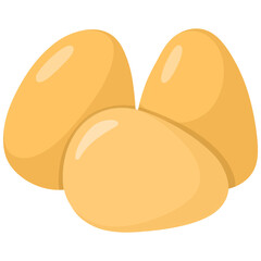 Hand drawn cartoon illustration of three eggs 