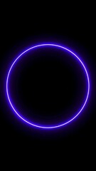 Glowing purple neon circle on black background (1)