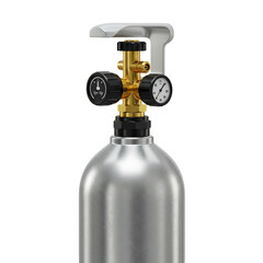 Obraz premium きらめく金属の圧力容器、精密な計器が輝く様子