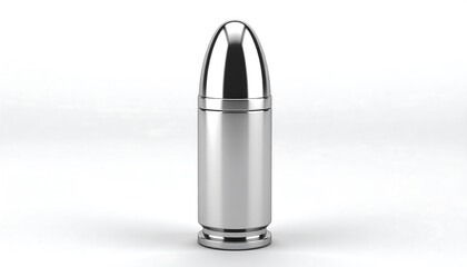 Metallic bullet on white background
